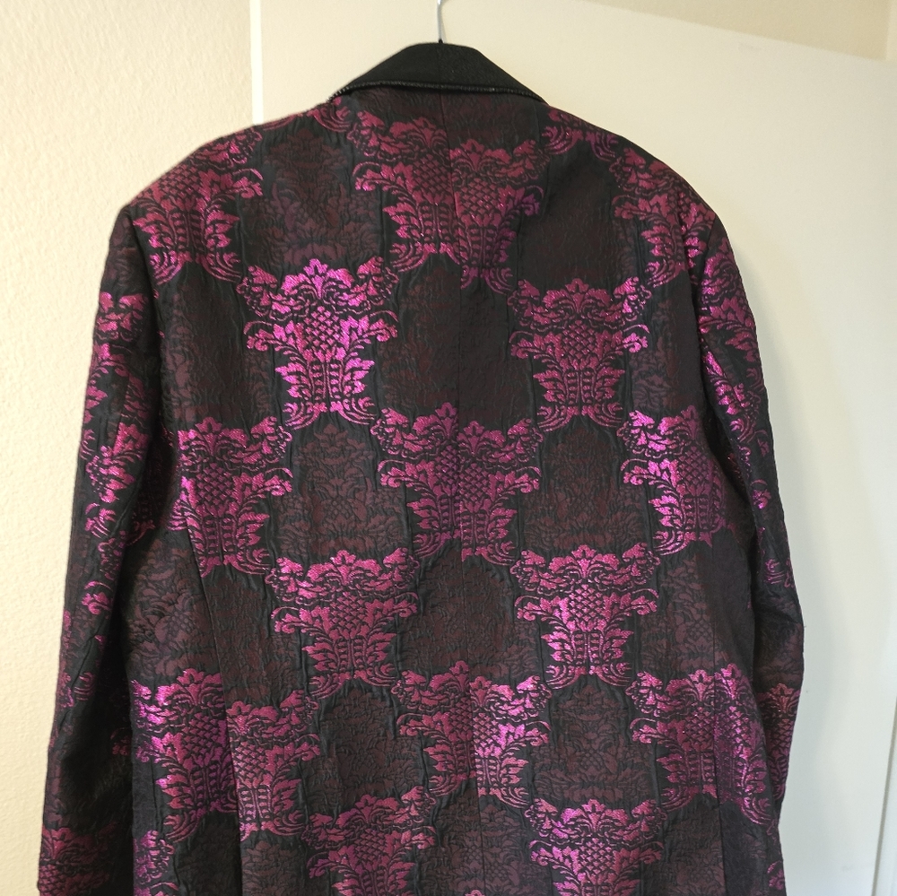 Pink and Black Tux Jacket. Size 48 XLL Single Breasted